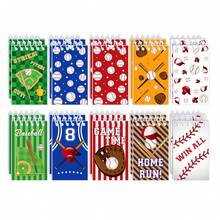 10 Peças/Conjunto de Cadernos Espirais Novos com Designs de Futebol, Rugby e Beisebol. Compactos e Portáteis, com Páginas Destacáveis. - Multicolorido - Visão 4