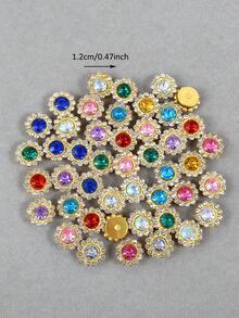 100pcs/Pack, 10mm 12mm Mixed Color Gold Base Claw Rhinestones, Hand-Sewn Sunflower Claw Rhinestones, Hand-Sewn Glass Rhinestone Beads, Sunflower Rhinestone Beads For Clothing Accessories