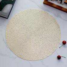 Juego de 4 piezas/8 piezas/12 piezas/16 piezas de manteles individuales y posavasos con diseño de espiga de trigo con lámina de oro, de PVC antideslizante y aislante térmico, adecuado para hoteles y restaurantes de comida occidental