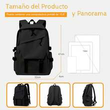 Mochilas Para Mujer/Hombre, Impermeable Mochila Informal Unisex Con Bolsillo Para Bolígrafo, De Gran Capacidad Con 2 Compartimentos Principales Para La Escuela, Exteriores - azul - Ver 3