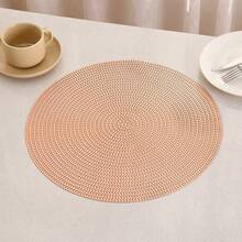 6/8 piezas de manteles redondos para hoteles y restaurantes, manteles de PVC antideslizantes e impermeables, manteles aislantes de calor en colores dorado y plateado, lavables, protegen la superficie de la mesa, adecuados para bodas, Navidad, fiestas, mesas de comedor familiares y decoraciones festivas.