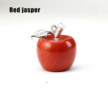 1 件迷你天然玫瑰石英水晶东陵石苹果雕刻疗愈宝石圣诞装饰品家居礼物