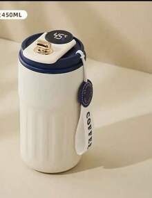 Termo Para Café Digital Inteligente Acero Inoxidable 450ml - Blanco - Ver 9