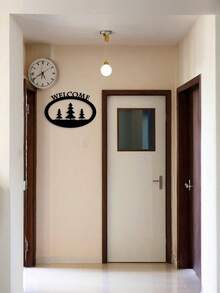 1 件简约金属欢迎标志，自然风格线条设计，多功能实用，欢迎主题 - 适合圣诞节、感恩节、万圣节、乔迁、盛大开业、生日庆祝、庭院、入口、露台、花园、秋季、冬季 - 彩色 - 查看 6