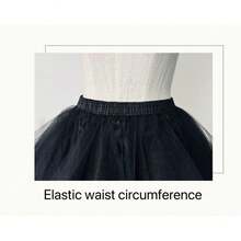 1pc Solid Color Vintage Polyester Asymmetrical Mesh Black Mini Skirt, Suitable For Photography, Cosplay, Petticoat, Autumn/Winter,Elegant,Party - Black - View 5