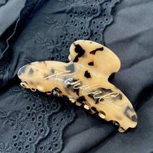 Personalized Tortoise Shell Acrylic Clip, Custom Monogrammed Claw Clip Hair Clip, Hand Gift, Bride Gift, Bridesmaid Gift, Wedding Decoration, Back To School Season, Birthday Gift, School Supplies, Back To School Discount, Mother's Day Gift, Gift For Her, Colorful, Cute, Adorable, Funny, Kawaii, Y2K, Stylish, Unisex, Casual, Custom, Customized, School Supplies, Back To School, School Gift, For Teacher Gifts, For Dorm Rooms, Delicate Romance,Fall Decor - Multicolor - View 4