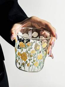 1 buah Cangkir Kaca Motif Bunga Lonceng Ungu Gaya Vintage, Set Cangkir Air Tahan Panas Kelas Atas, Untuk Penggunaan di Rumah, Cocok untuk Wanita, Kopi & Teh Bunga - MultiWarna - View 6
