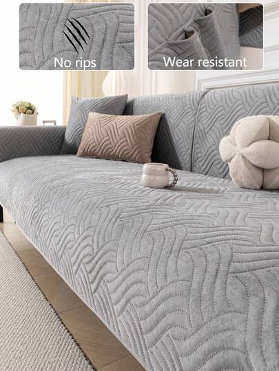 1 Stück Sofakissenbezug für alle Jahreszeiten, moderner minimalistischer rutschfester Sofasitzpolster, staubdicht und waschbar Sofabezug, hellgrau frisch und modisch, weich und farbecht, haustierfreundlicher Schutzbezug, verstellbar für Ecksofa, geeignet für Schlafzimmer, Büro, Wohnzimmer Kombinationsmöbel, L-förmiges Sofa und 1/2/3/4-Sitzer Sofa