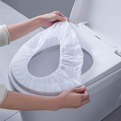 20pcs Waterproof Toilet Seat Covers, Disposable, Thickened, Dirt-Proof, Suitable For Travel Offices, Public Restrooms, Essential For Cleanliness, And Essential For Public Restrooms During Business Trips And Travels