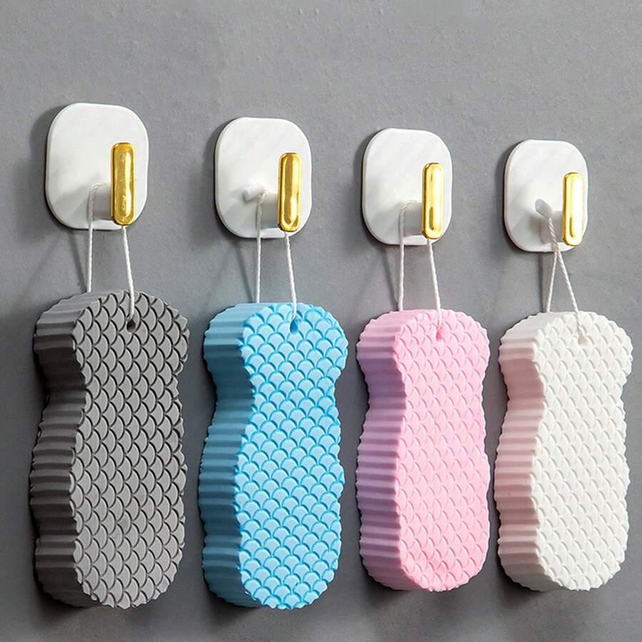 3D Embossed Loofah Bath Sponge, Exfoliating Scrub Towel, Double-Sided Back Scrubber