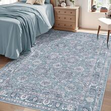 Runner Rug Hallways, 2'6x10' Washable Non Slip Kitchen Runner Rug, Long Boho Vintage Rust Hallway Stair Ultra Soft Print Floor Carpet Bedroom Bathroom Laundry Room, Home Decor - 藍灰色/多色 - 查看 12
