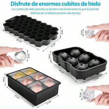 Moldes de Silicona para Hielo Reutilizables con Tapa, 8 Cubos - K- 49 Cubos, 3 Piezas - Ver 5