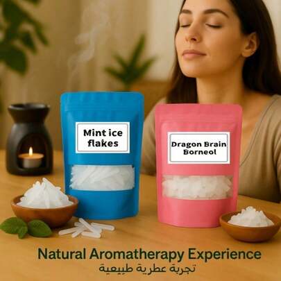 2 piezas Conjunto de fragancias de Mentol Natural + Borneol, Extracto de planta pura, Desbloquea el código de enfriamiento del verano, Inicia un festín olfativo refrescante y calmante, Extiende la frescura por todas partes, Adecuado para el hogar, el baño, el sueño, el yoga, la meditación, la relajación, al aire libre, la purificación del aire de la oficina, el alivio del estrés, perfecto como regalo de vacaciones, sin plumas