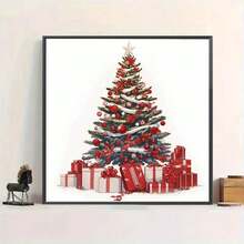 [圣诞十字绣] 圣诞节 DIY 1 套印花十字绣套件 | 11CT 中网格 3 股刺绣初学者套件适用于客厅墙壁家居装饰 - DIY 十字绣工艺套件