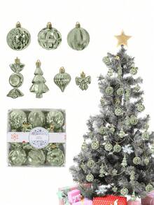 18pcs - Christmas Tree Ball Decorations - Anti-Fall Christmas Tree Decoration Hanging Balls, Christmas Painted Hanging Balls, Suitable For Winter Wonderland Holiday New Year Xmas Tree,Holiday Supplies, Home Decorations, Room Decorations, Holiday Decorations, Christmas Tree Decorations, Indoor And Outdoor Home Furnishings- Mint Green - Multicolor - View 2