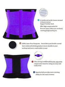 1pc Women's Sports Waist Trainer, Waist Trimmer Belt, Sauna Sweat Waist Cincher, Sports Fitness Waist Belt, Waist Shaper, Waist Slimmer, Abdominal Trainer - Multicolor - View 8