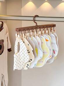 1 Stück Baby Kleiderbügel, Neugeborenen Socken Trockengestell, faltbarer Kleiderbügel mit mehreren Clips, windgeschützter Kleiderbügel für Kinderschrank Aufbewahrung