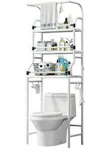 Estante Baño sobre Inodoro, Estante Baño De 3 Niveles, Barandilla Desmontable, Repisa de Acero Inoxidable, Estanterías de Almacenamiento adecuadas para Balcones y lavaderos - 1 - Ver 9