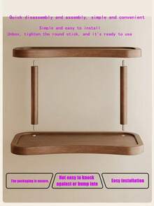 1 pièce Organisateur de comptoir en bois à 2 niveaux - Un élégant support de rangement convenant aux cosmétiques, parfums et produits de soins de la peau - Applicable dans les salles de bain, cuisines et bureaux, support à tasses à café, étagère de rangement, étagère pour le hall d'entrée et le salon avec des compartiments fermés indépendants, organisateur gain de place pour les parfums, cosmétiques et la vaisselle