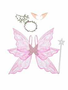 Nuevas alas de mariposa con seis hojas brillantes, accesorios de fiesta y festival de Halloween para crear ambiente, utilería para actuaciones, alas de hada. (Accesorios de disfraz de fiesta, disfraz de Halloween)