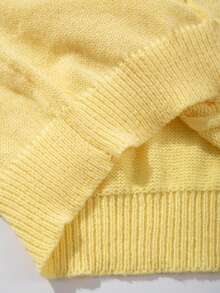 Women's Stylish Commuter Solid Color Cable Knit Button Front Cardigan, Spring/Autumn/Winter - Yellow - View 9