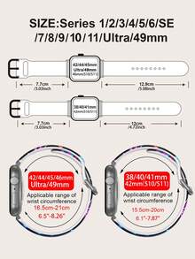 1pc Christmas Gift Colorful Christmas Tree Soft Elastic Breathable Comfortable Wristband Replacement Watch Band Compatible With Samsung, Garmin, Honor Smartwatches, Apple Watch 38mm 40mm 41mm 45mm 44mm 42mm 46mm 49mm, Fashionable Casual Multi-Color Silicone Watch Band Compatible With Apple Watch Ultra Series SE/11/10/9/8/7/6/5/4/3/2/1