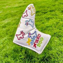 Dog Mallet Putter Cover Design For Golf Heel Shaft/Center Shaft And Many Styles Dog Design Blade Putter Headcover PU Leather Hook And Loop Closure