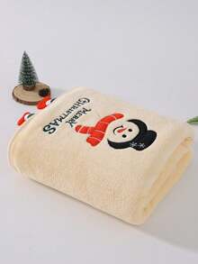 1pc/2pcs Christmas Snowman, Reindeer, Santa Claus Design Super Soft Coral Fleece Bath Towel, Quick Dry, Non-Shedding, Sauna Towel, High Absorbency, Lightweight, Guest Towel, Bathroom Decor, Advent Gift, Christmas Best Gift. Towel Size: 34*75cm, Bath Towel Size: 70*140cm Shower Towels For Beauty Salon, Hotel Sports,Home Essentials, Towel, Skin Care