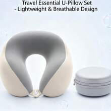 U-Shaped Neck Pillow-The Portable Neck Support Essential For Students, Office Workers, Drivers, And Travelers. Removable And Washable. Minimalist Design. Memory Foam Material. Lightweight And Portable-The Top Choice For Airplane Pillows. Adds Comfort To Your Journey. Soft And Comfortable For Daily Home Use. The Ultimate Travel Companion. - xám - Xem 2