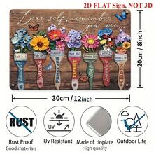 2D Flat Metal Tin Sign Christian Wall Art - 'Dear Self, Remember You Are...' - Bible Verse Paintbrush Floral Sign, 7.8 X 11.8 Inch Vintage Metal Decor For Home, Office, Or Church - Faith-Based Gift For Women, 2D Flat - 1PC - 查看 7
