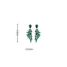 1 Pair European And American Fashion Synthetic Zirconia Long Wing Earrings, Exaggerated Personalized Earrings For Evening Party, Halloween Matching Earrings - Green - View 4