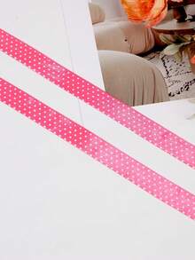 1 Pair 120CM Flat Satin Shoelaces - Colorful Polka Dot Silk Shoelaces Wide Shoelaces For Sneakers, Skate Shoes, Boots / Shoelace Accessories Only, Shoes Not Included - Hot Pink - View 2