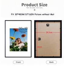 3Pcs Wooden Photo Frame Set | Sizes: 12x16in, | Black, White & Wood Tones Included | Comes With White Mat Boards | Versatile For Portrait/Landscape Display & Wall Mounting | Ideal For Home Decor, Family Photo Collages & Gallery Wall Styling