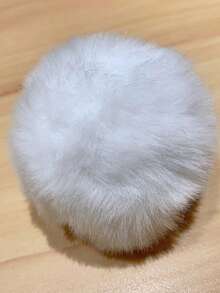 1PC Solid Color Simple Fashion Plush Cute Rabbit Tail Accessory Suitable For Daily Outfits Halloween Halloween Accessories - Multicolor - View 3