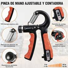 Ejercitador de mano 6 en 1 Fortalecedor de dedos y agarre con pelota, Hand gripper Finger exerciser Ejercicio de antebrazo Entrenador de fuerza para deportes de palma y antebrazos y dedos - Naranja - Ver 9