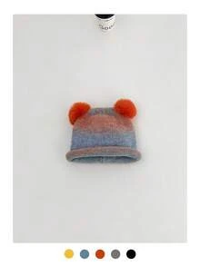 Cute Cat Ear Plush Hat, Thick Warm Ear Protection, Korean Sweet Makeup, Versatile Knit Cap, Autumn/Winter; Sweet Cute Cat Ear Plush Knit Hat, Warm, Versatile, Small Logo Knit Hat; Sweet Cute Cat Ear Plush Knit Hat, Warm, Versatile, Small Logo Knit Cap, Autumn/Winter