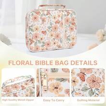 Floral Bible Cover Case With Highlighters Large Bible Tote Bags Organizer Quilted Carrying Case For Girls,Bible Study Suppliesn Journaling Kit Book Carrying Case With Highlighters Supplies Accessories Christian Gifts For Women For Storing Pens, Bookmarks, Stickers, Notebooks - Hoa bướm mùa thu - Xem 8