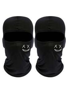 1/2/3pcs Unisex Printed Balaclava Face Mask, Suitable For Outdoor Activities Like Travel, Cycling, Hiking, Fishing In All Seasons