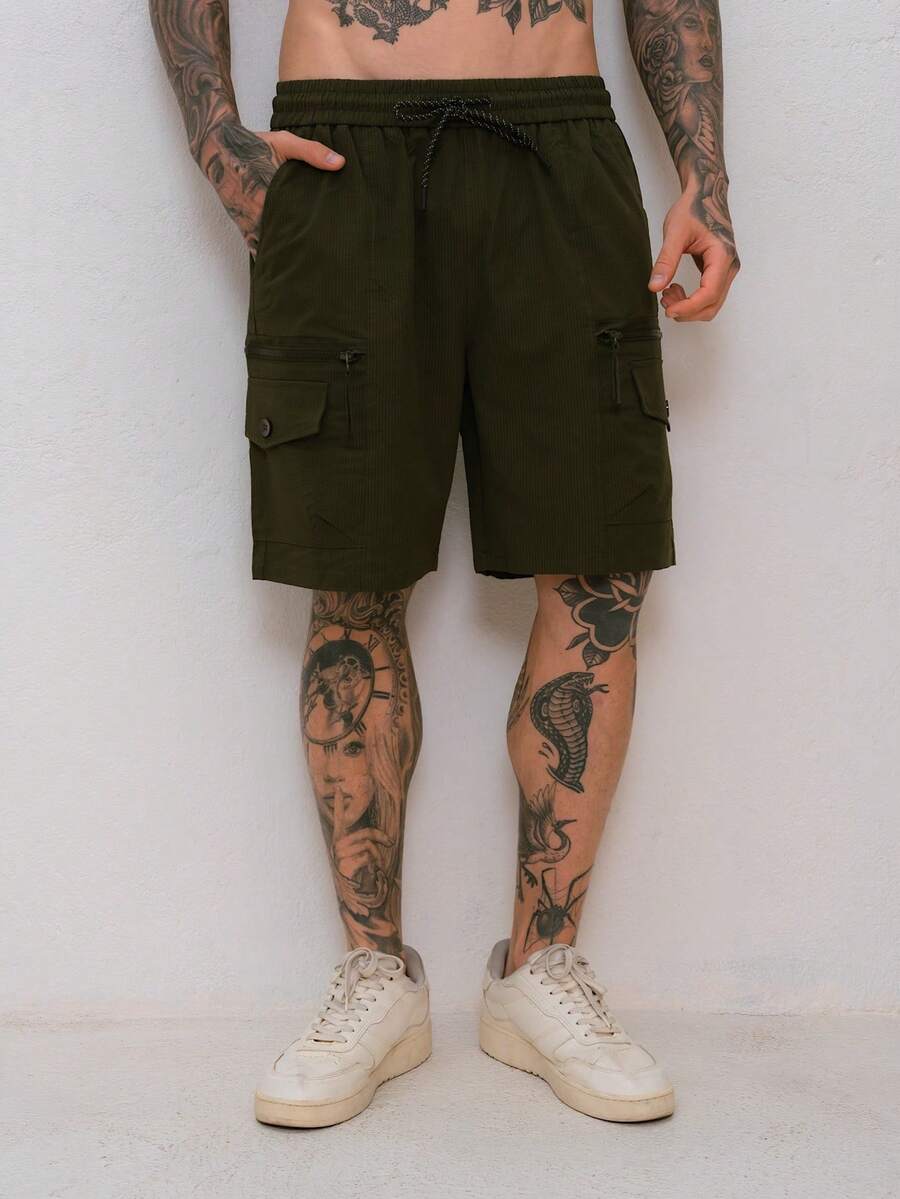 Men's Bermuda Shorts Summer Regular Fit Pocket Drawstring Beach Going Out Night Out Weekend Casual Holiday Sports Cycling Daily Baby Moon Garden Photoshoot Birthday Formal & Evening - màu xanh lá - Xem 1