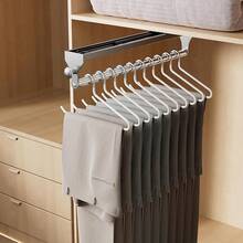 CICUFY - Barra de valet extraíble para clóset, barra ajustable de alta resistencia, estante telescópico para pantalones de 14.7 pulgadas, riel para colgar ropa de aluminio espacial, organizador de - 350 mm/13,7 pulgadas - Ver 13