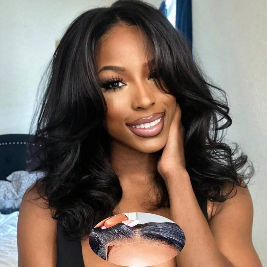 4X4 Wear And Go Bob Wigs Human Hair Short Body Wave Lace Closure Wigs For Women Brazilian Hair Glueless Pre Cut Lace Wig Ready To Go Wavy Bob Human Hair Wigs Natural Color - SNatural - 查看 1