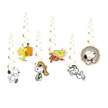 一套/6件或24件跨境新款史努比主题派对用品卡通盘子一次性桌布派对用品 - 彩色 - 查看 15