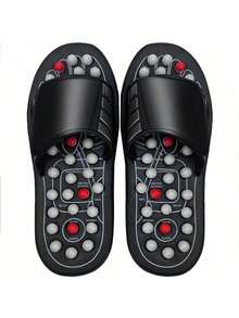 1 Pair Of Foot Reflex Massage Slippers - Plastic Pressure Point Sandals, Used For Arch And Heel Support, Back And Knee Tension, Relaxation Gift For Parents, Foot Massager Insulation, Galentines, Puppy, Carnival, Shoe, Spring Summer Picks, Brides Maid Gifts, Room, Bedroom Decor, Bedroom Decor, Beach, Travel, For Men, For Women, Vacation - Black - View 8