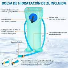 NEWHEY Mochila de Hidratación Mochila de Hidratación con Depósito de Agua de 2L Mochila de Agua para Hombres Mujeres Bolsa de Hidratación para Senderismo Ciclismo Running Escalada Camping - Gris - Ver 6