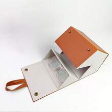 Multi-Compartment Eyeglasses Storage Box, Ultra-Light Large Capacity Portable Shockproof Hanging Folding Multilayer Sunglasses Case