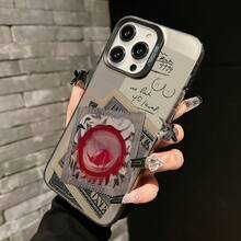 Money UV Print Silver Color Phone Case, Compatible With 17 16  15 Pro Max Case 14,  13 Cases, 12, 11| Does Not Affect Portable Charger| Can Be Placed In Phone Holder Car| Men Women Girly Halloween, Christmas And Birthdays Gift - 黑色 - 查看 3