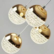 4-Head Acrylic Sphere Modern Luxury LED Pendant Light - New Design Dining Room Lamp - Minimalist Bedroom Living Room Hallway Ceiling Light