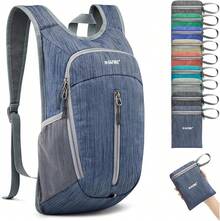 - Mochila de senderismo de 10 litros, mochila ligera y plegable - Azul Oscuro - Ver 13