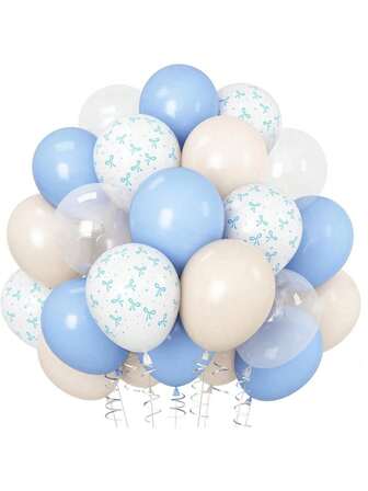 Blå ballongrosettballonger, söta för pojkar och flickor, födelsedagsfestdekorationer, latexheliumballonger, för båge, brudtärnor, bröllopsdekoration (levereras med 1 band)