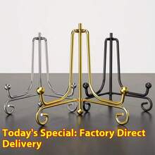 1pc Iron Display Rack, Metal Easel Frame, Gold Color Small Iron Art Display Stand, Can Display Cards, Cookies, Decorative Plates, Artworks